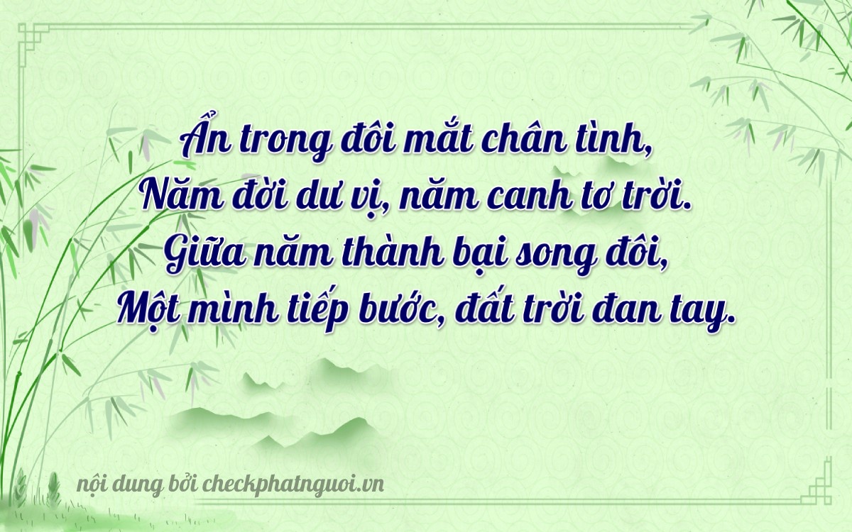 Bài thơ ý nghĩa cho <b>biển số 51A-51542</b> tại website checkphatnguoi.vn