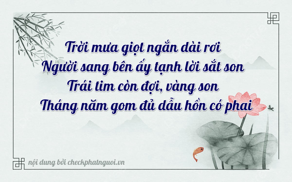 Bài thơ ý nghĩa cho <b>biển số 51A-63130</b> tại website checkphatnguoi.vn