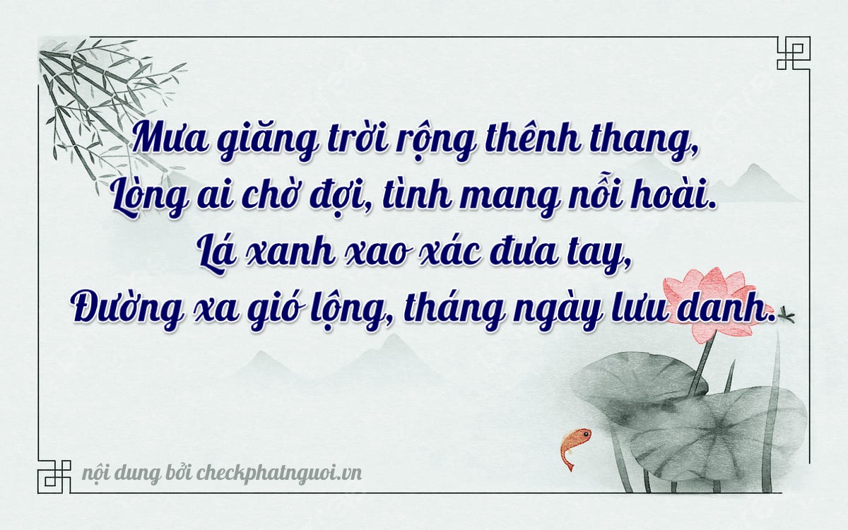 Bài thơ ý nghĩa cho <b>biển số 51B-28617</b> tại website checkphatnguoi.vn