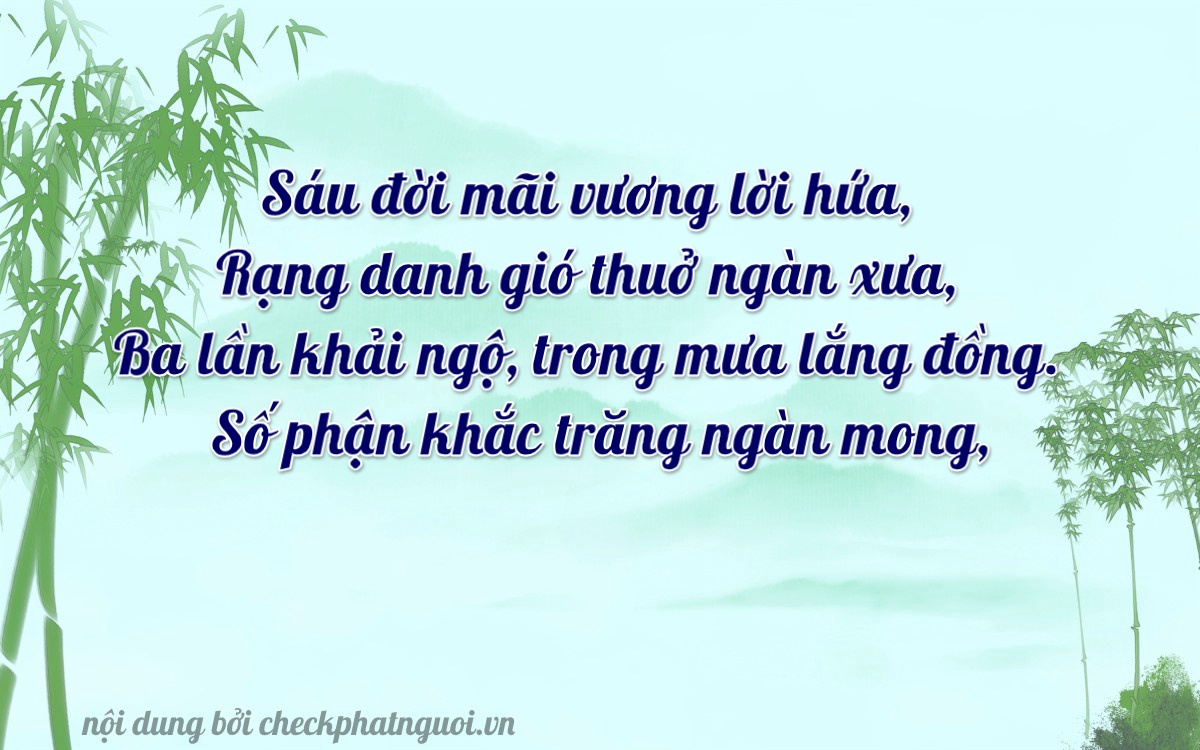 Bài thơ ý nghĩa cho <b>biển số 51B-60363</b> tại website checkphatnguoi.vn