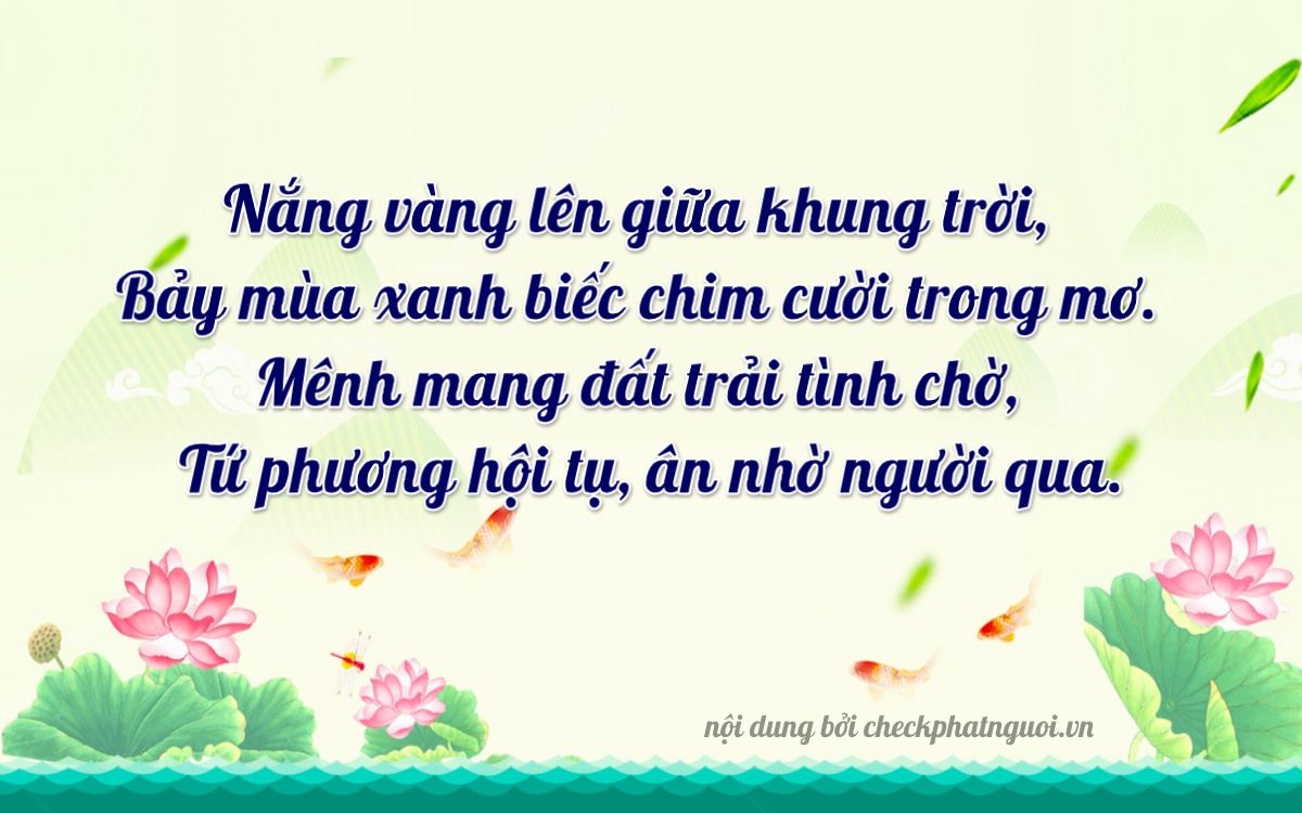 Bài thơ ý nghĩa cho <b>biển số 51D-72494</b> tại website checkphatnguoi.vn