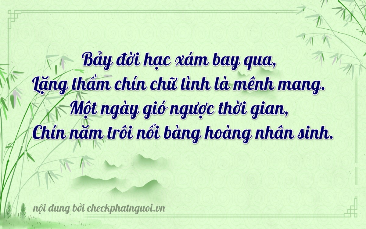 Bài thơ ý nghĩa cho <b>biển số 51D-79189</b> tại website checkphatnguoi.vn