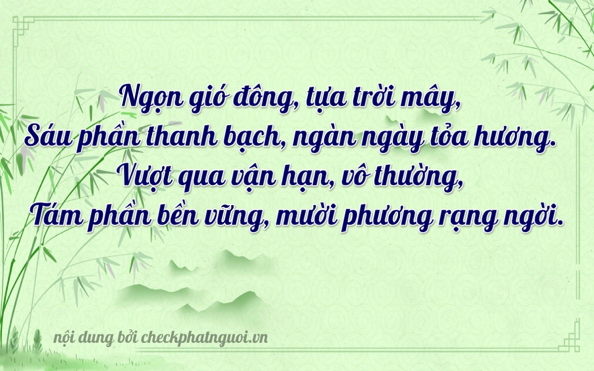 Bài thơ ý nghĩa cho <b>biển số 51G-06857</b> tại website checkphatnguoi.vn