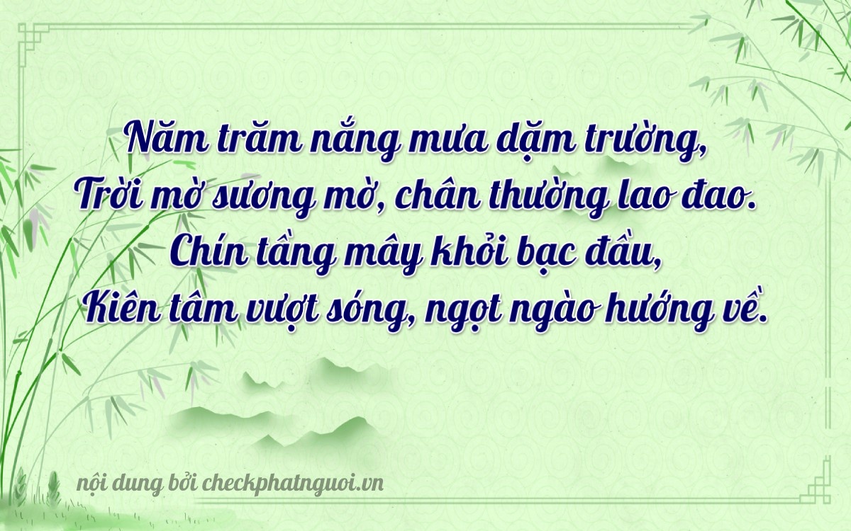 Bài thơ ý nghĩa cho <b>biển số 51G-50936</b> tại website checkphatnguoi.vn