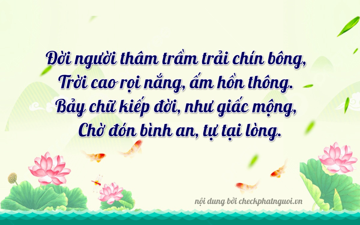 Bài thơ ý nghĩa cho <b>biển số 51G-56729</b> tại website checkphatnguoi.vn
