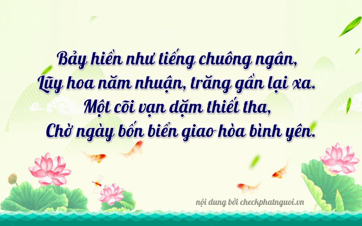 Bài thơ ý nghĩa cho <b>biển số 51G-75104</b> tại website checkphatnguoi.vn
