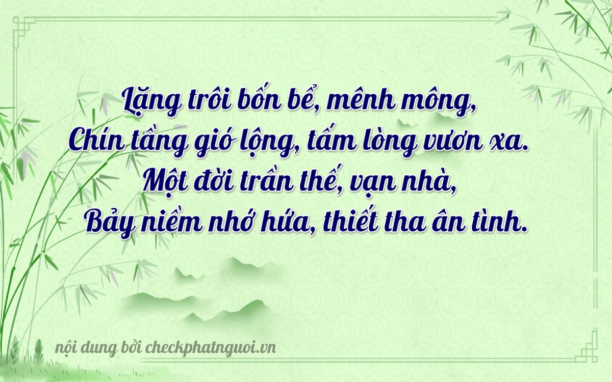 Bài thơ ý nghĩa cho <b>biển số 51G-98174</b> tại website checkphatnguoi.vn