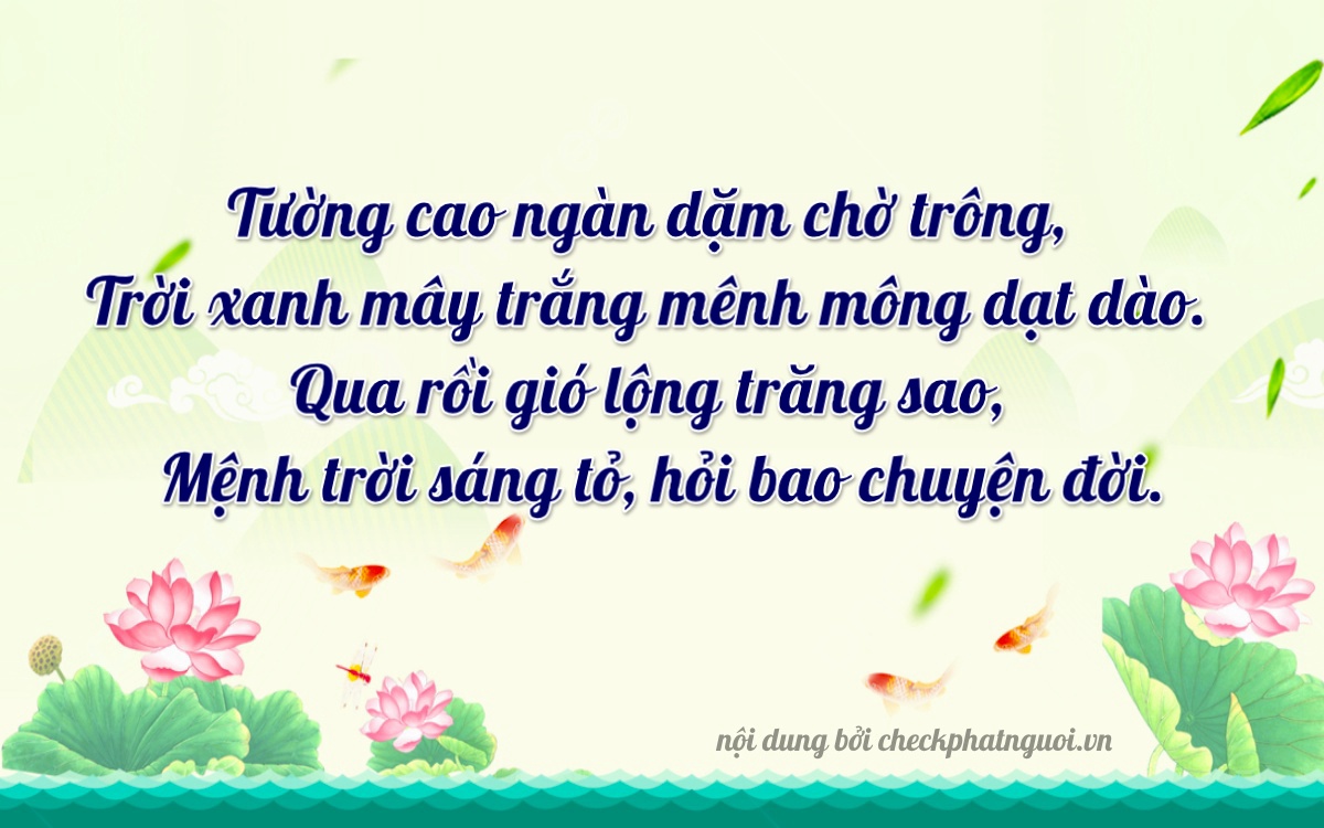 Bài thơ ý nghĩa cho <b>biển số 51H-13174</b> tại website checkphatnguoi.vn