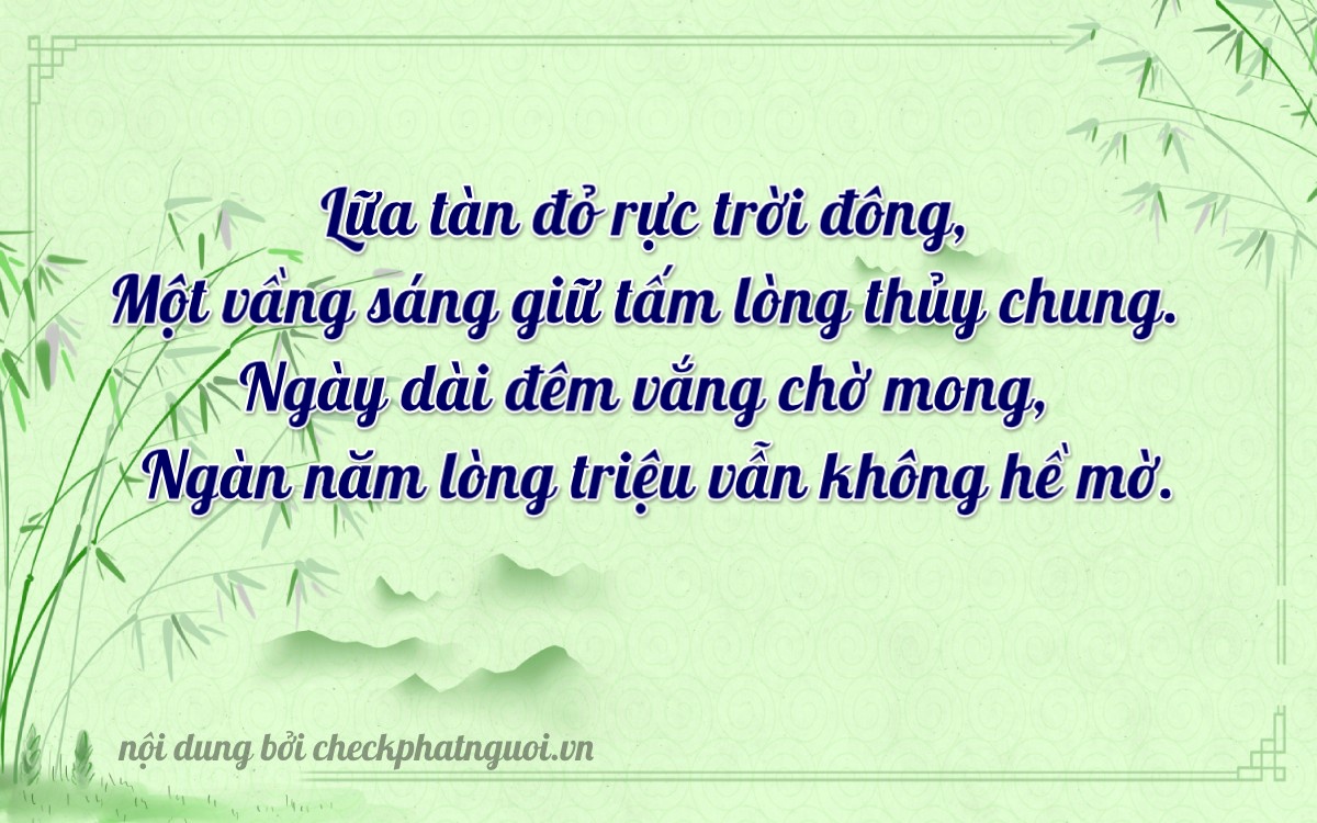 Bài thơ ý nghĩa cho <b>biển số 51H-39598</b> tại website checkphatnguoi.vn