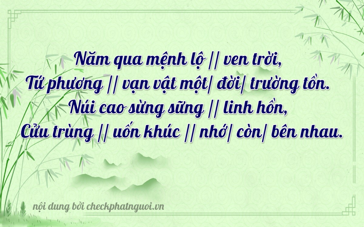 Bài thơ ý nghĩa cho <b>biển số 51H-59469</b> tại website checkphatnguoi.vn