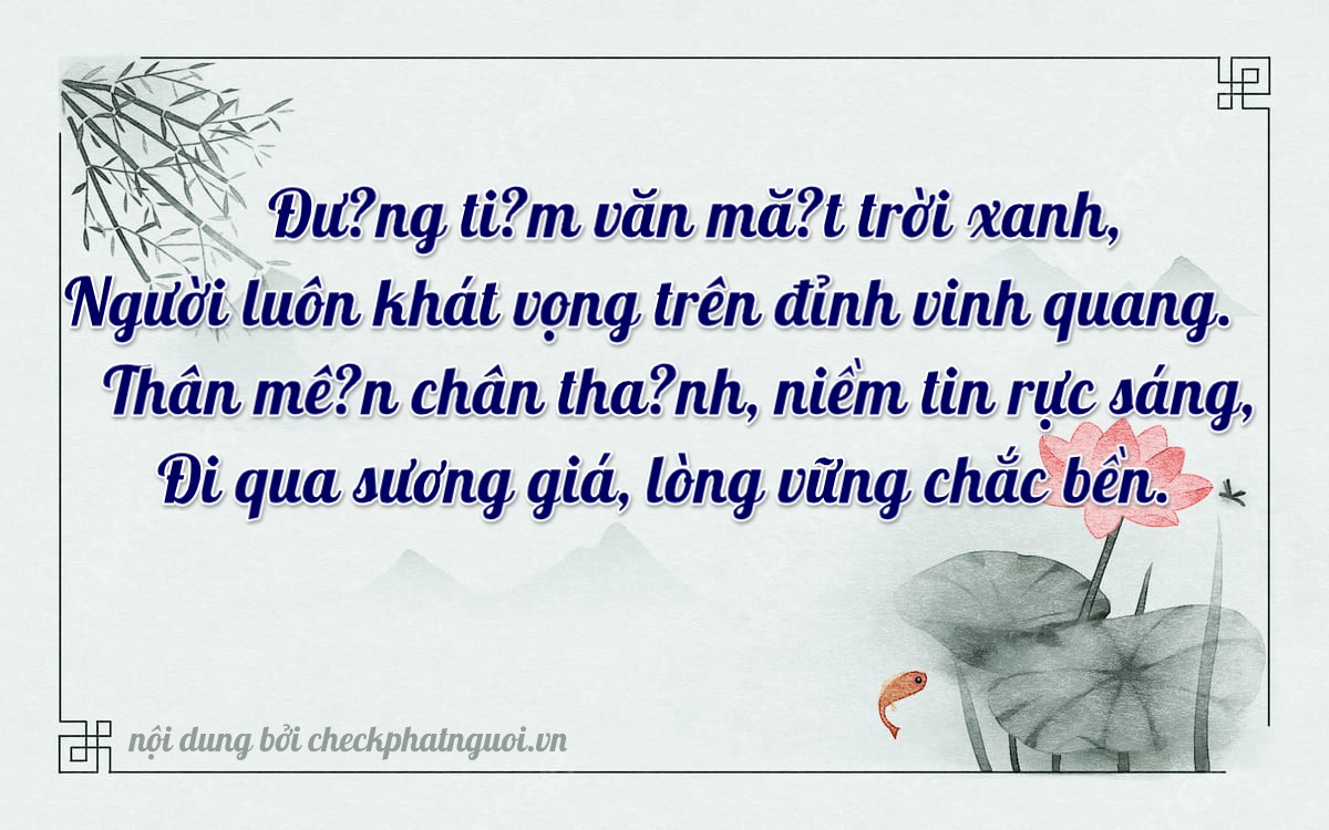 Bài thơ ý nghĩa cho <b>biển số 51H-63698</b> tại website checkphatnguoi.vn