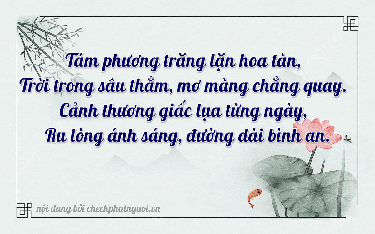 Bài thơ ý nghĩa cho <b>biển số 51H-85239</b> tại website checkphatnguoi.vn