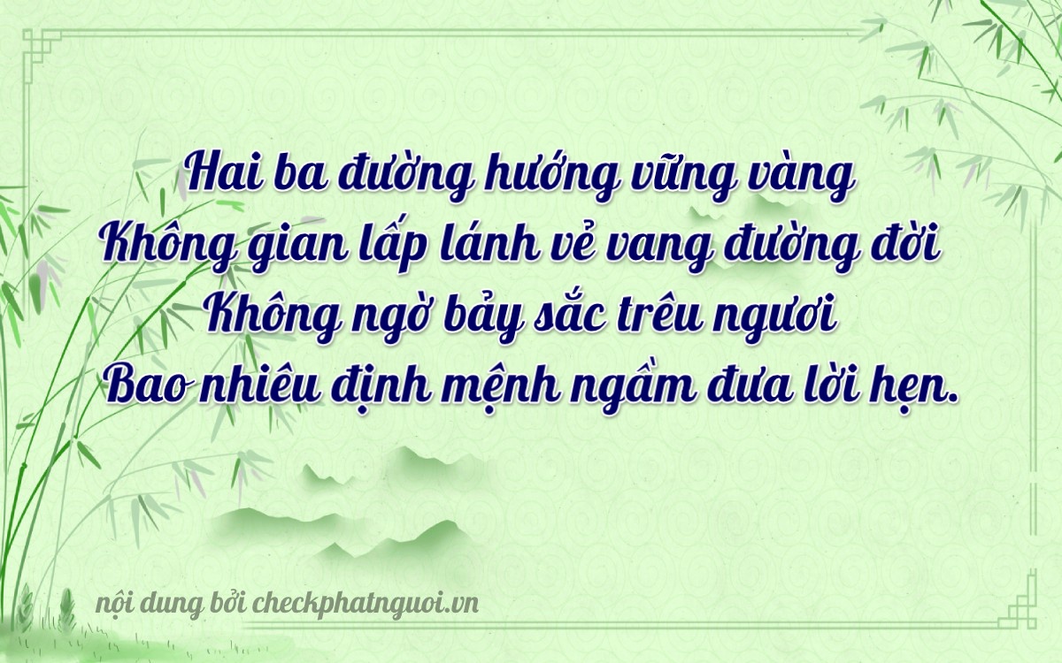 Bài thơ ý nghĩa cho <b>biển số 51K-23067</b> tại website checkphatnguoi.vn