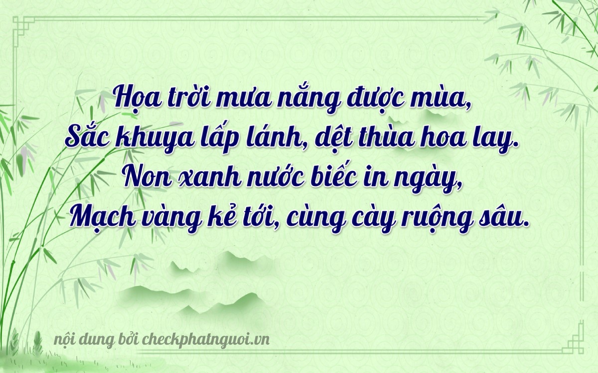 Bài thơ ý nghĩa cho <b>biển số 51K-23479</b> tại website checkphatnguoi.vn