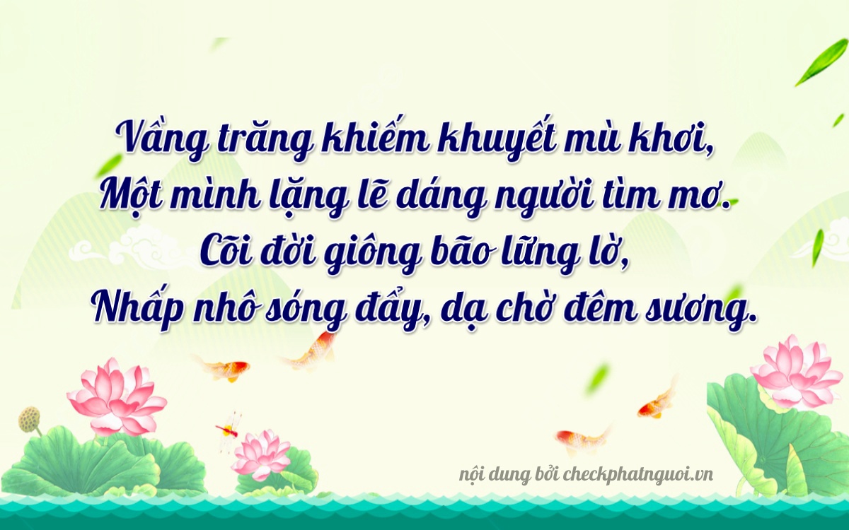 Bài thơ ý nghĩa cho <b>biển số 51K-46167</b> tại website checkphatnguoi.vn