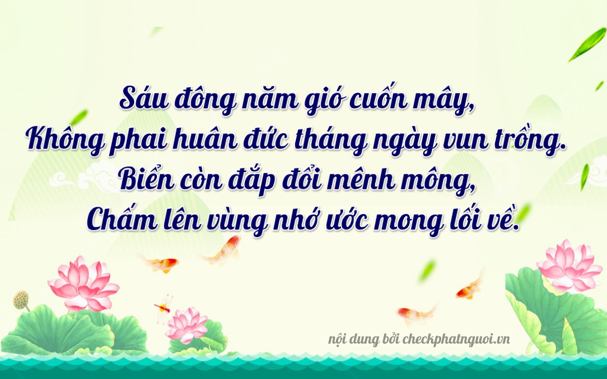Bài thơ ý nghĩa cho <b>biển số 51K-60538</b> tại website checkphatnguoi.vn