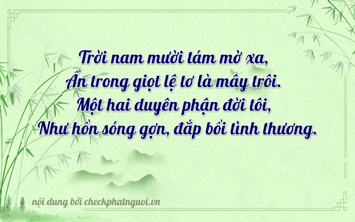 Bài thơ ý nghĩa cho <b>biển số 51L-18012</b> tại website checkphatnguoi.vn