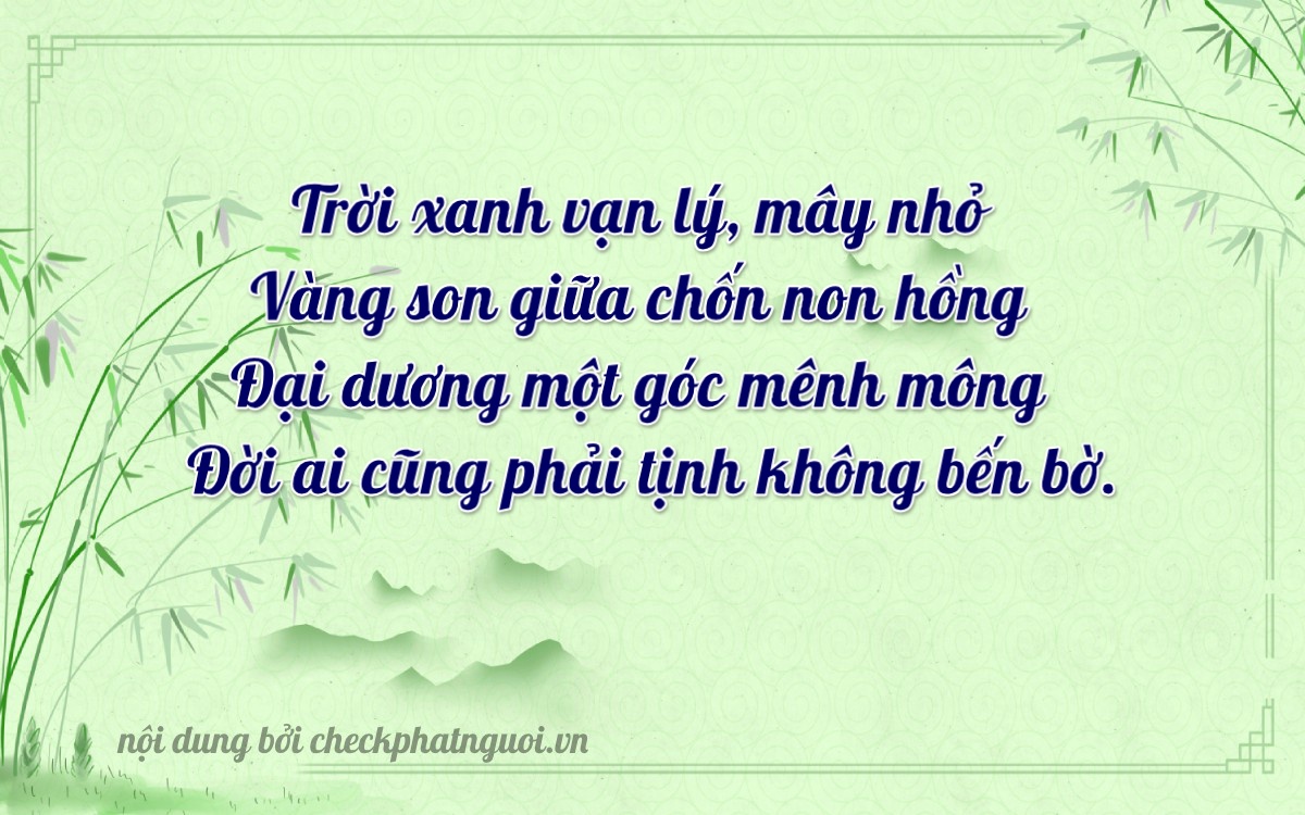Bài thơ ý nghĩa cho <b>biển số 51L-62092</b> tại website checkphatnguoi.vn