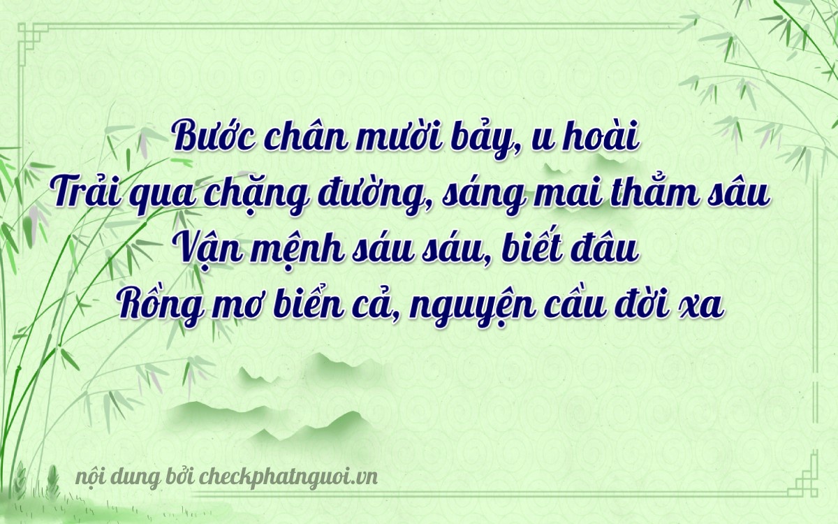 Bài thơ ý nghĩa cho <b>biển số 51L-70665</b> tại website checkphatnguoi.vn