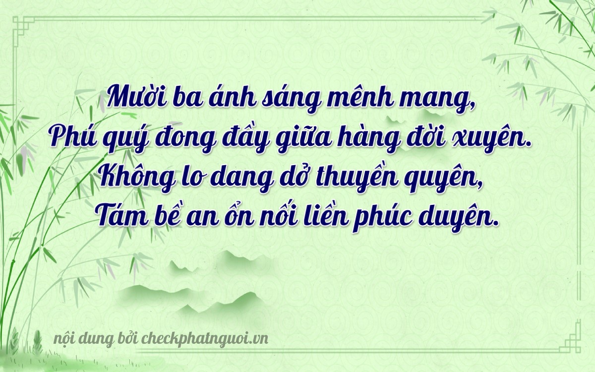 Bài thơ ý nghĩa cho <b>biển số 51M-13708</b> tại website checkphatnguoi.vn