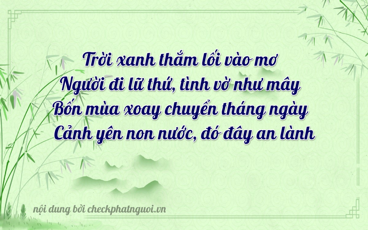 Bài thơ ý nghĩa cho <b>biển số 51N-03456</b> tại website checkphatnguoi.vn
