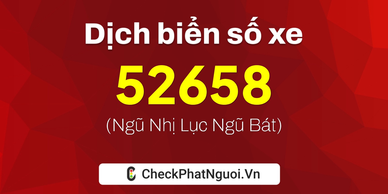 Dịch ý nghĩa <b>biển số xe 59M1-52658</b> tại website checkphatnguoi.vn