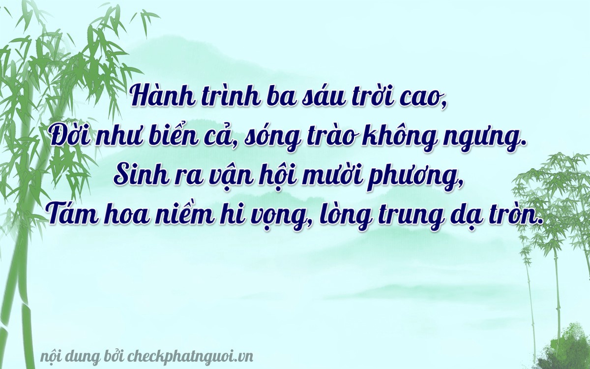 Bài thơ ý nghĩa cho <b>biển số 52F-36218</b> tại website checkphatnguoi.vn