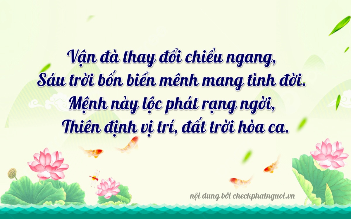 Bài thơ ý nghĩa cho <b>biển số 52F-46996</b> tại website checkphatnguoi.vn