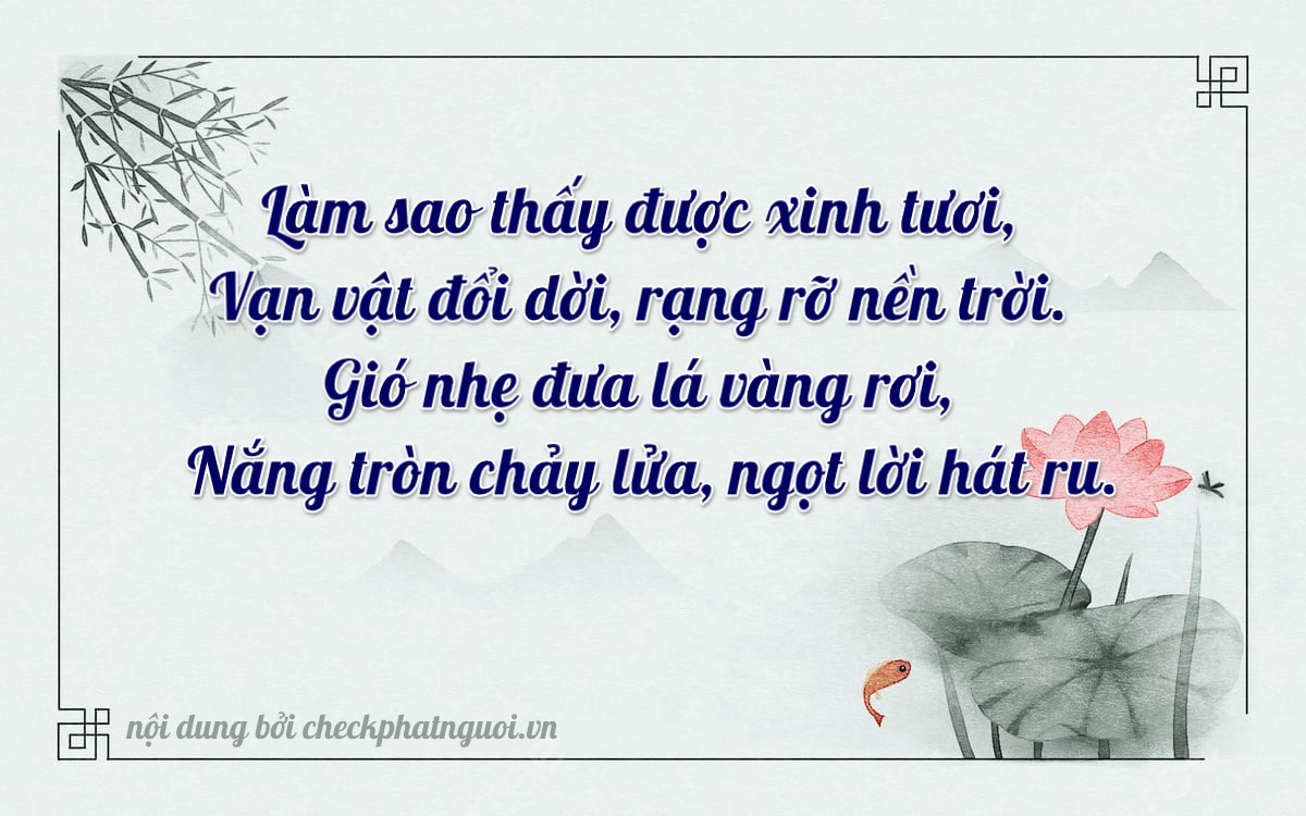 Bài thơ ý nghĩa cho <b>biển số 52P-4374</b> tại website checkphatnguoi.vn