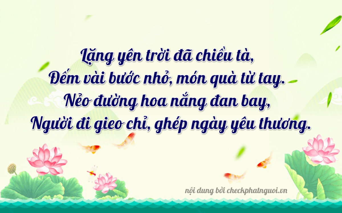 Bài thơ ý nghĩa cho <b>biển số 52U-1083</b> tại website checkphatnguoi.vn