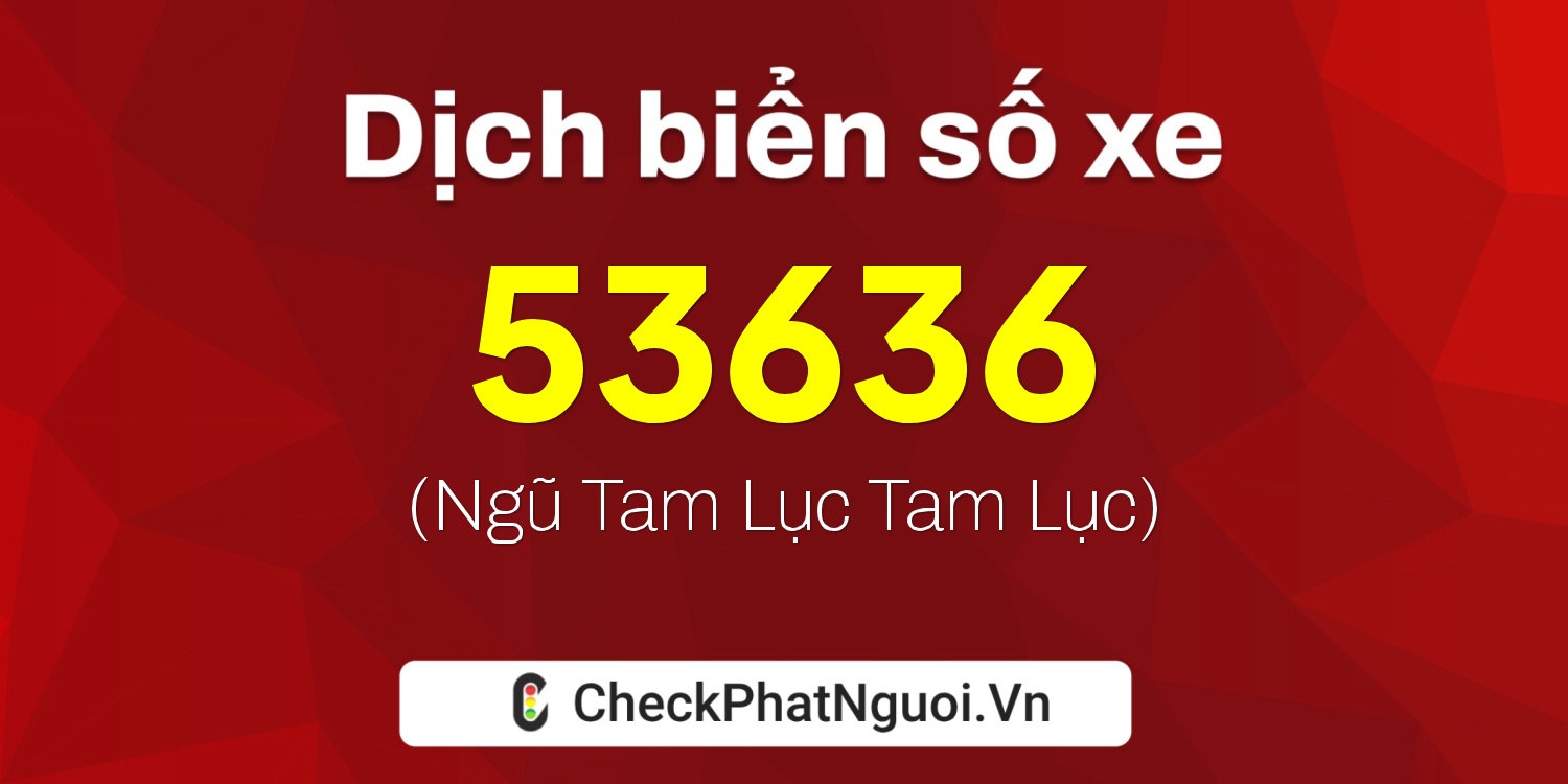 Dịch ý nghĩa <b>biển số xe 99E-53636</b> tại website checkphatnguoi.vn