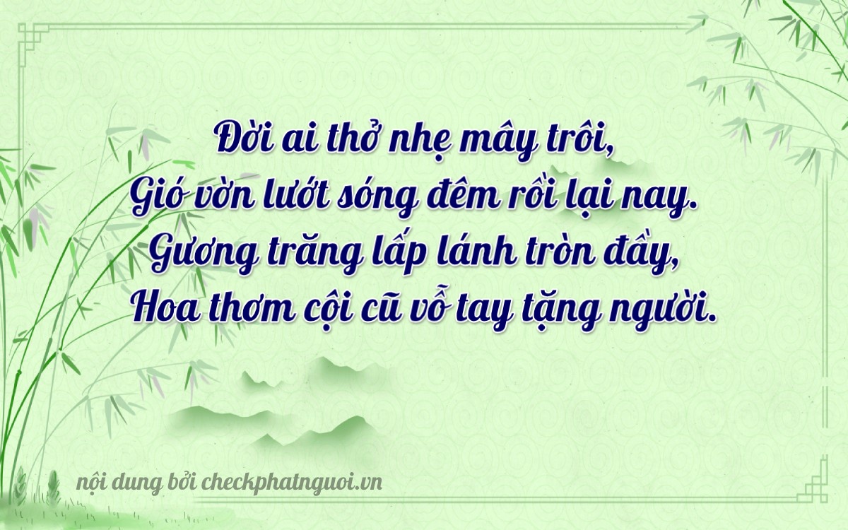 Bài thơ ý nghĩa cho <b>biển số 54S-65821</b> tại website checkphatnguoi.vn