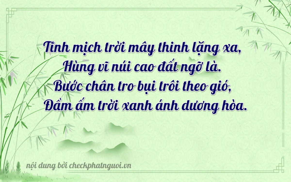 Bài thơ ý nghĩa cho <b>biển số 54X-9905</b> tại website checkphatnguoi.vn