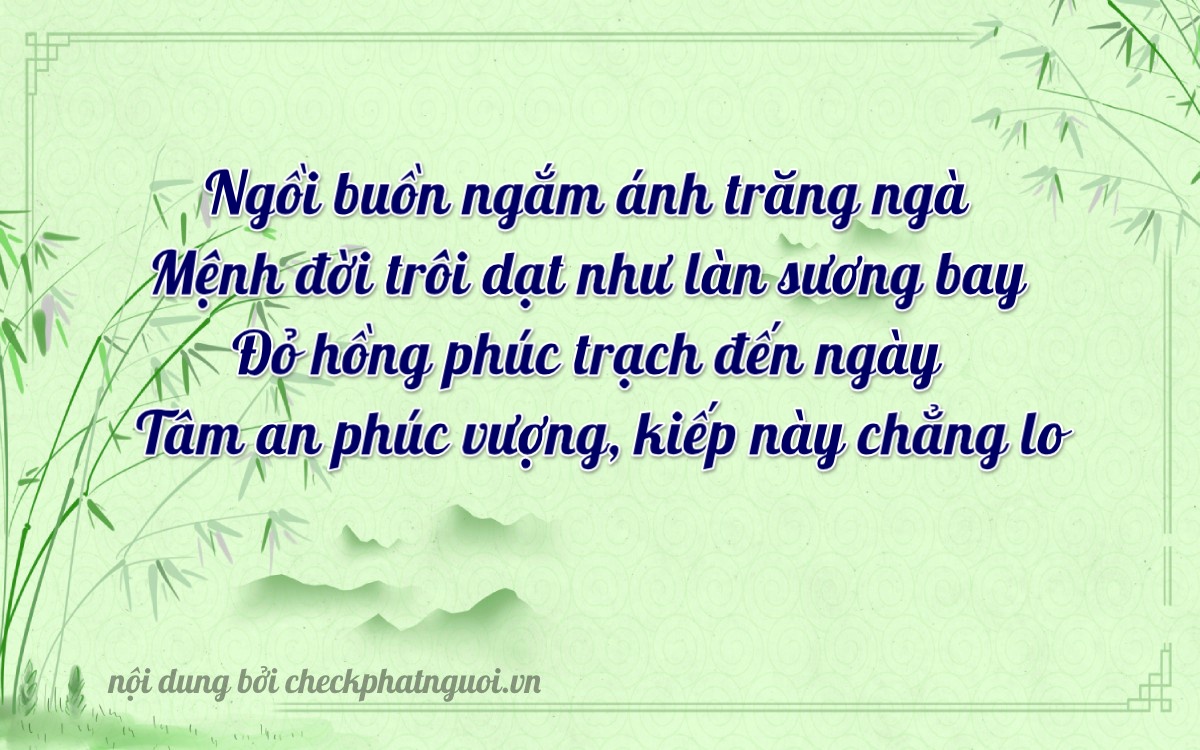 Bài thơ ý nghĩa cho <b>biển số 55107</b> tại website checkphatnguoi.vn