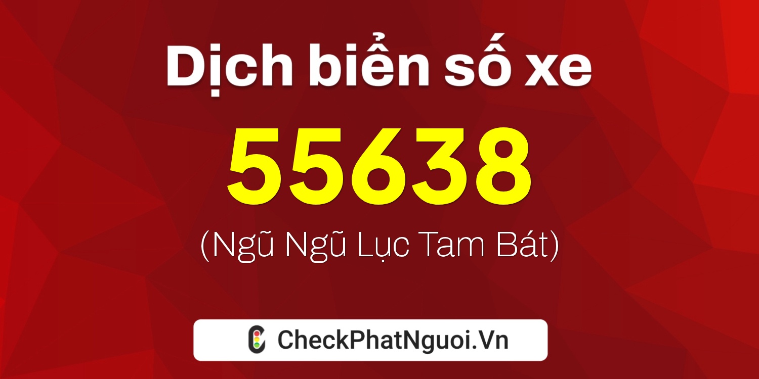 Dịch ý nghĩa <b>biển số xe 30H-55638</b> tại website checkphatnguoi.vn