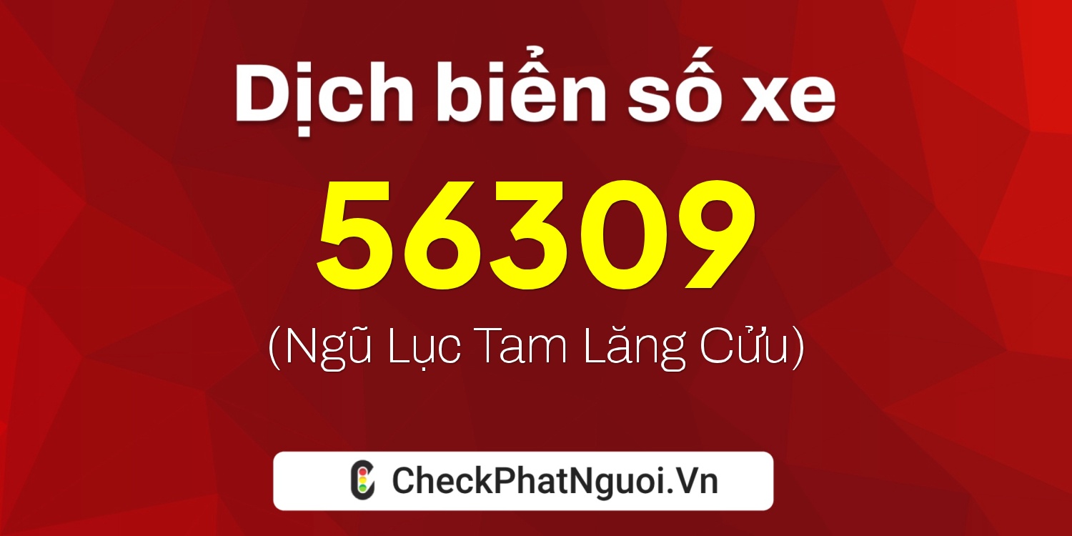 Dịch ý nghĩa <b>biển số xe 66K-56309</b> tại website checkphatnguoi.vn