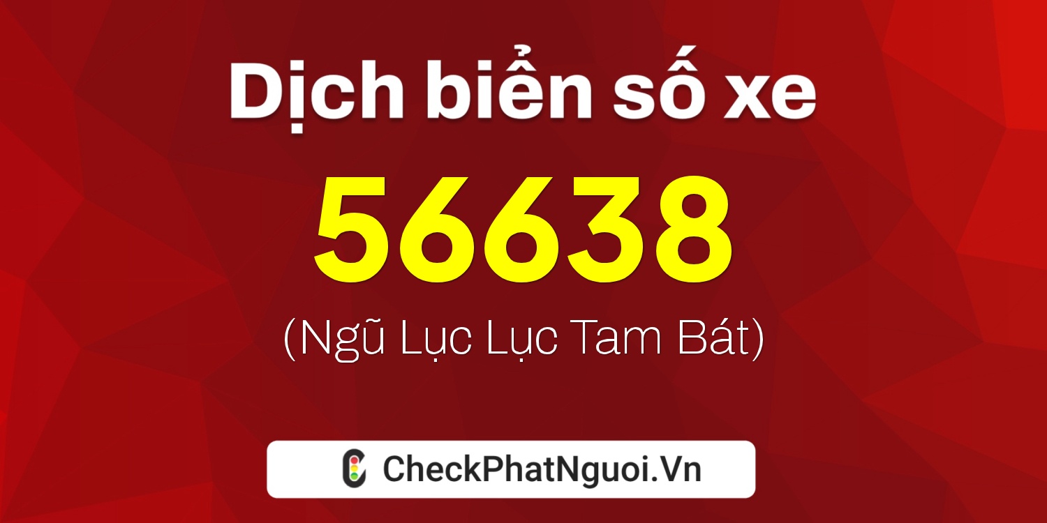 Dịch ý nghĩa <b>biển số xe 20A-56638</b> tại website checkphatnguoi.vn