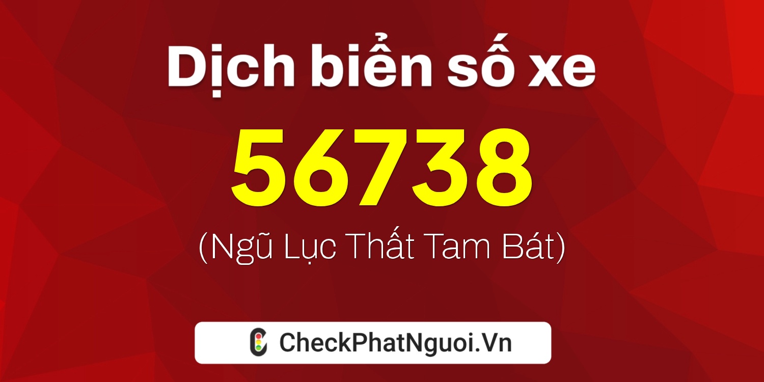 Dịch ý nghĩa <b>biển số xe 86C1-56738</b> tại website checkphatnguoi.vn