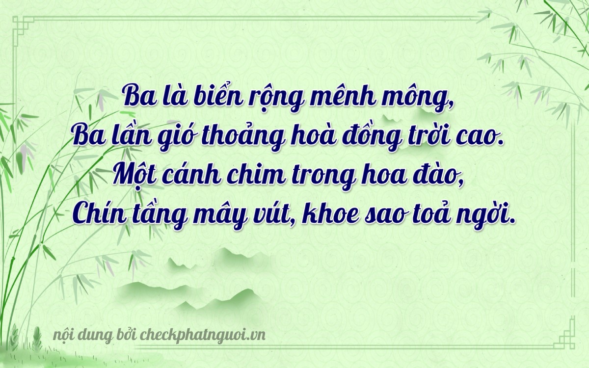 Bài thơ ý nghĩa cho <b>biển số 59A3-33179</b> tại website checkphatnguoi.vn