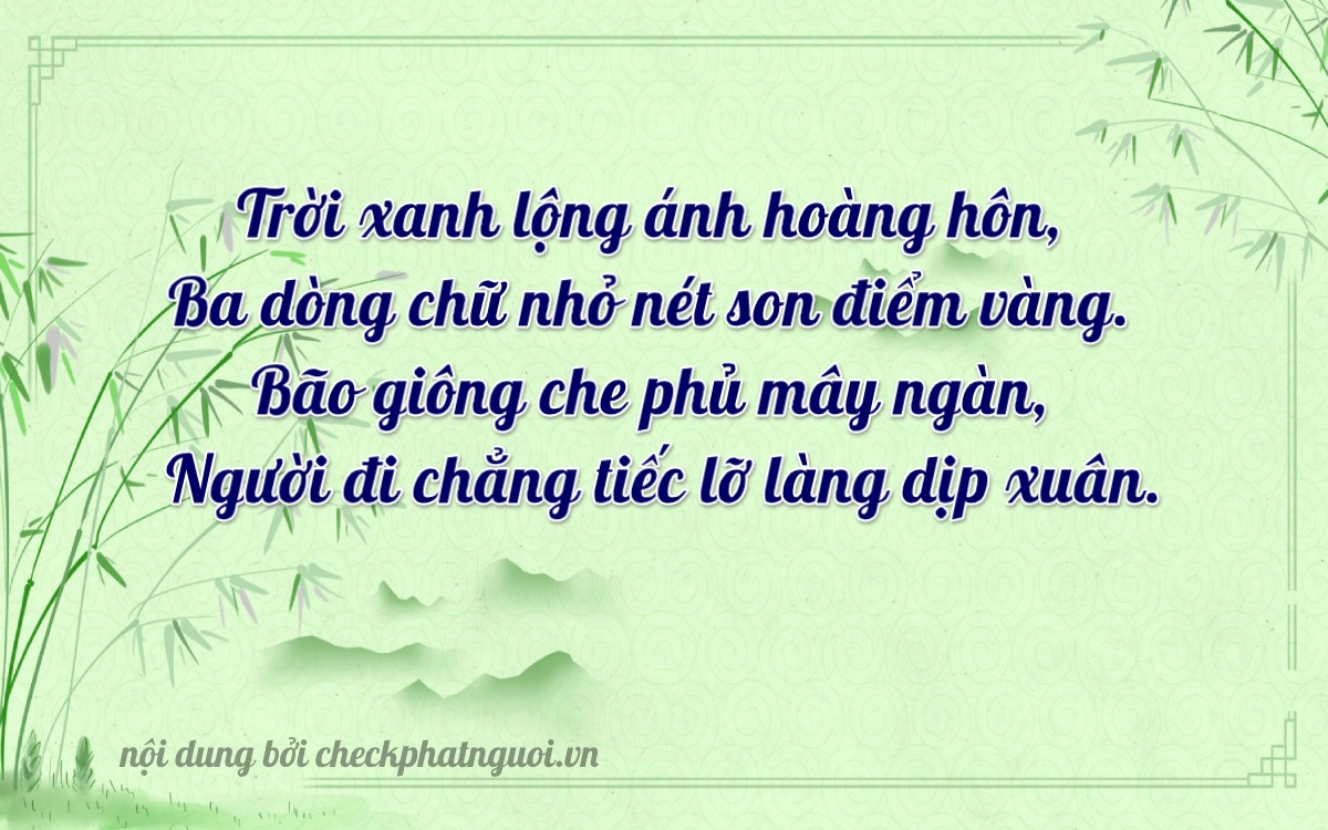 Bài thơ ý nghĩa cho <b>biển số 59C3-32644</b> tại website checkphatnguoi.vn