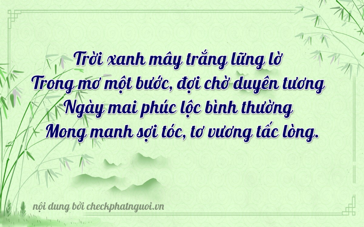 Bài thơ ý nghĩa cho <b>biển số 59CA-01132</b> tại website checkphatnguoi.vn