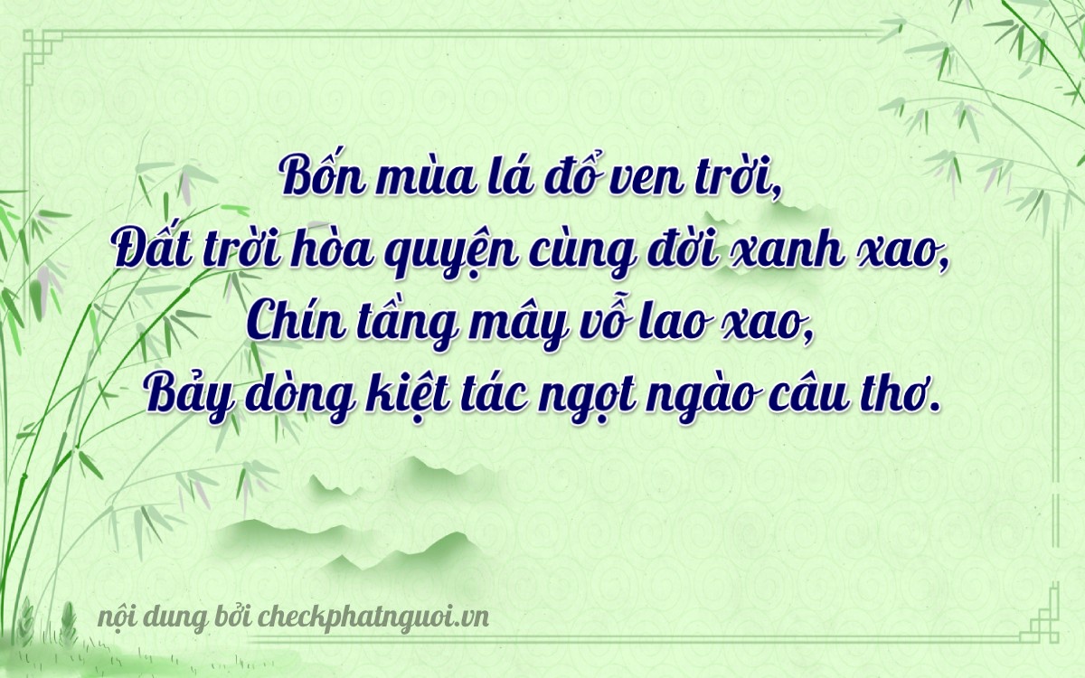 Bài thơ ý nghĩa cho <b>biển số 59F1-49097</b> tại website checkphatnguoi.vn
