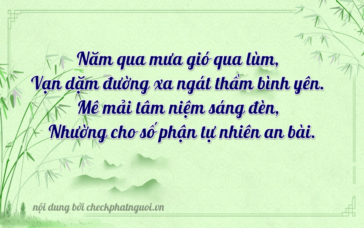 Bài thơ ý nghĩa cho <b>biển số 59G3-05831</b> tại website checkphatnguoi.vn