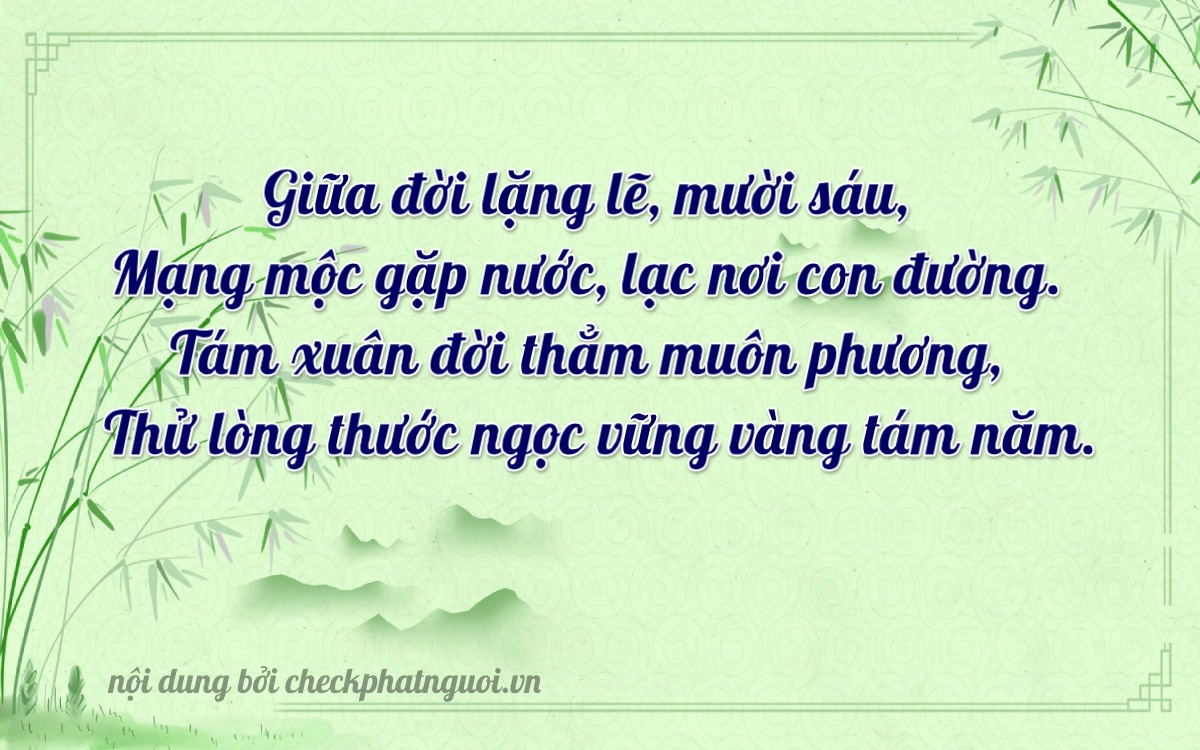 Bài thơ ý nghĩa cho <b>biển số 59L1-36285</b> tại website checkphatnguoi.vn