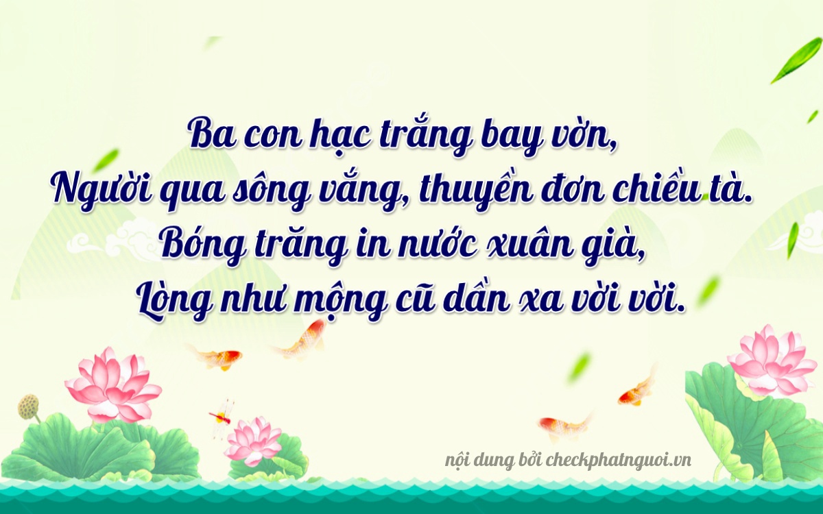 Bài thơ ý nghĩa cho <b>biển số 59L3-31158</b> tại website checkphatnguoi.vn