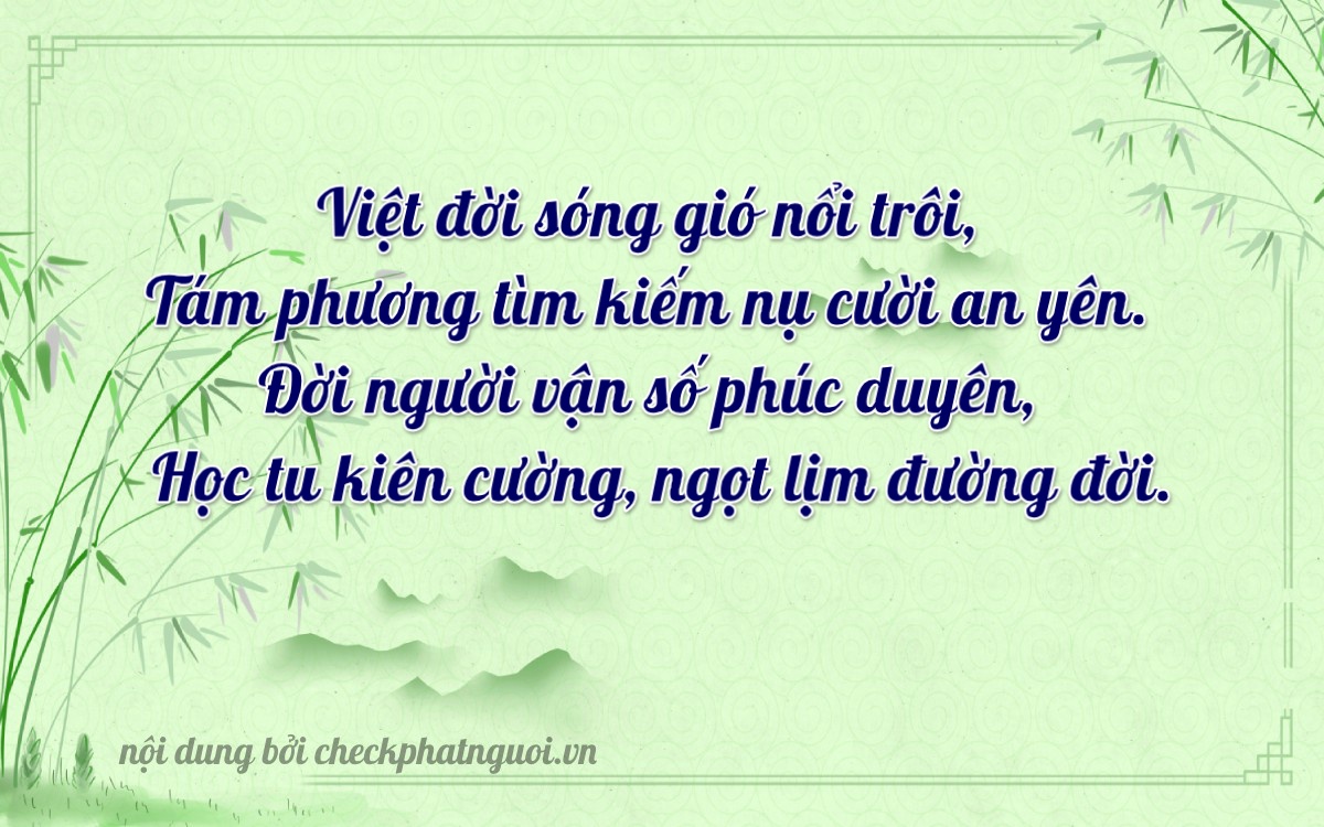 Bài thơ ý nghĩa cho <b>biển số 59M2-28812</b> tại website checkphatnguoi.vn