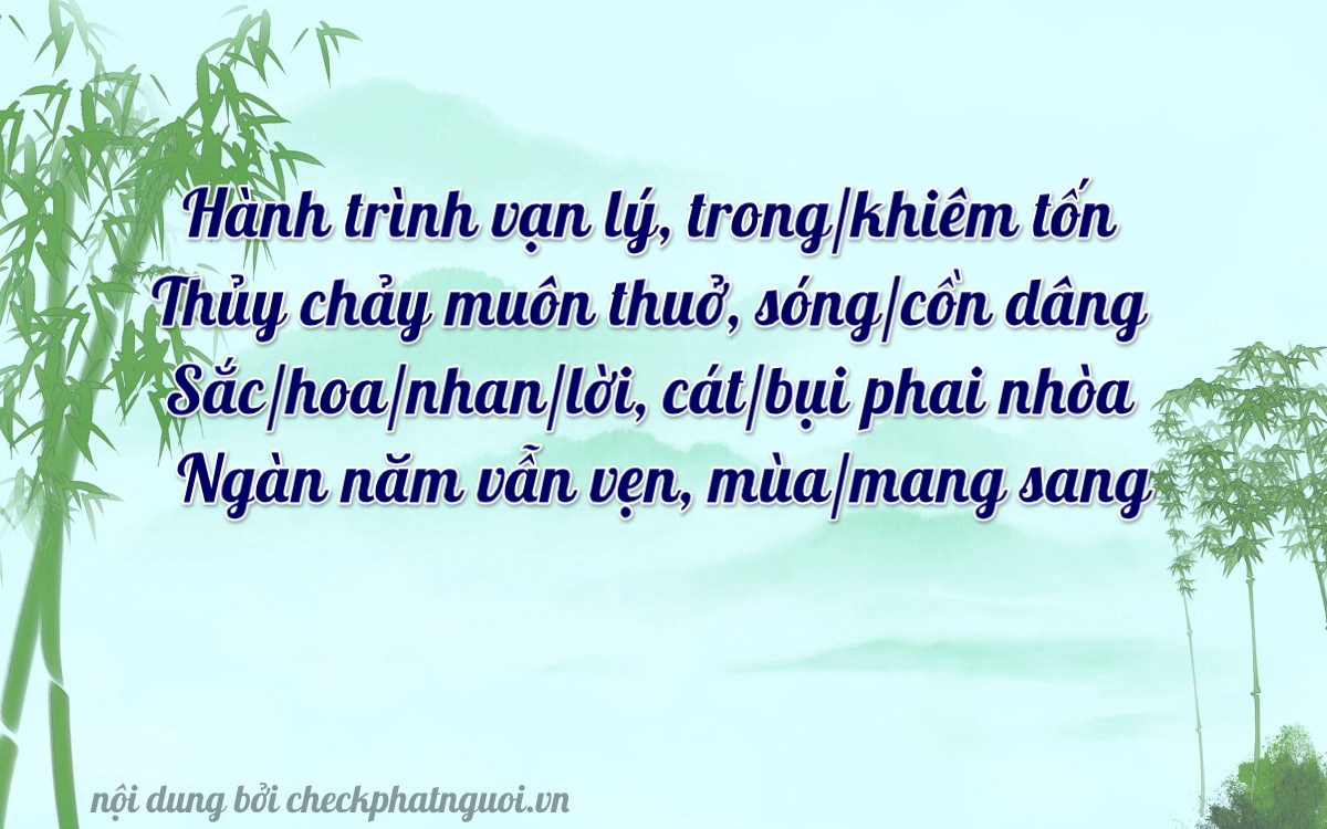 Bài thơ ý nghĩa cho <b>biển số 59N1-65210</b> tại website checkphatnguoi.vn