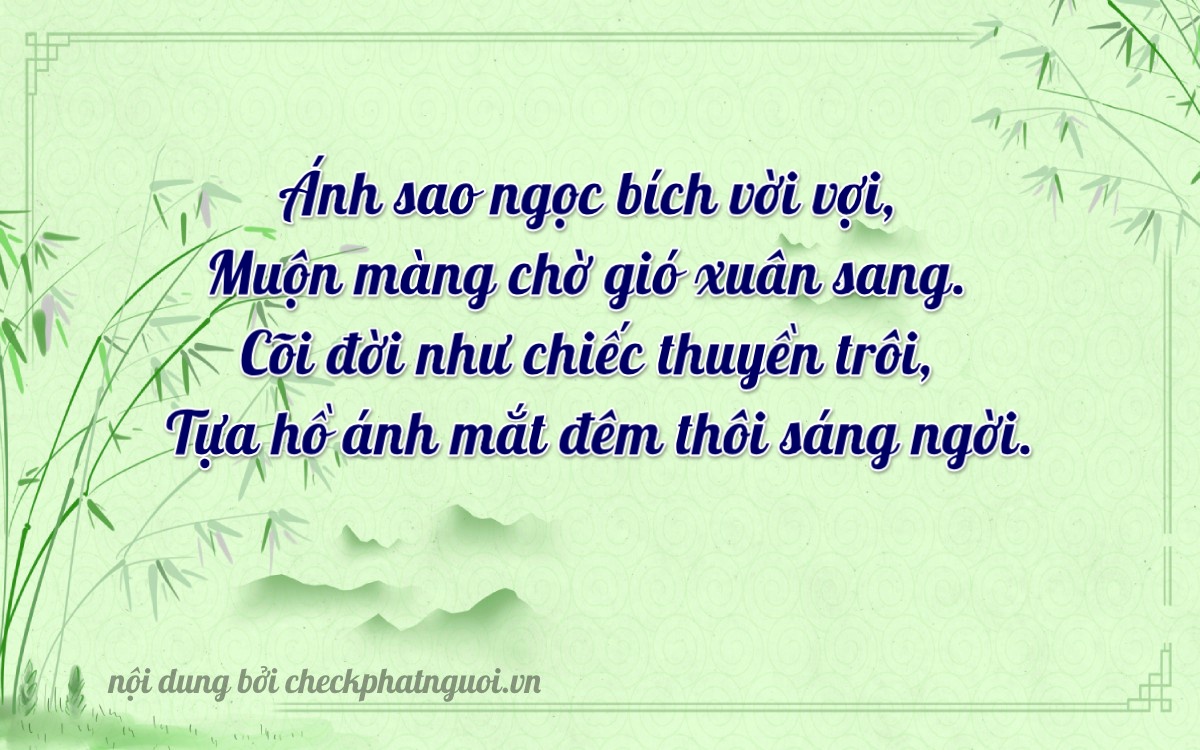 Bài thơ ý nghĩa cho <b>biển số 59N1-77341</b> tại website checkphatnguoi.vn