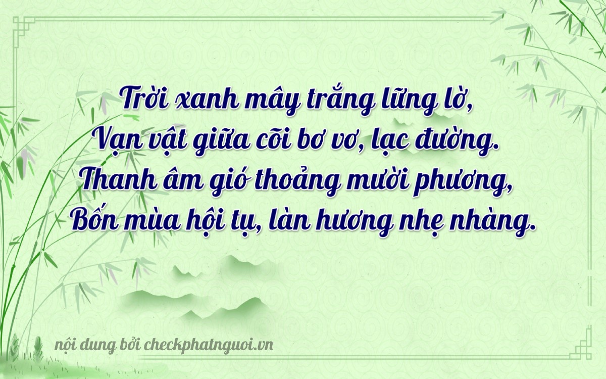 Bài thơ ý nghĩa cho <b>biển số 59N3-40807</b> tại website checkphatnguoi.vn