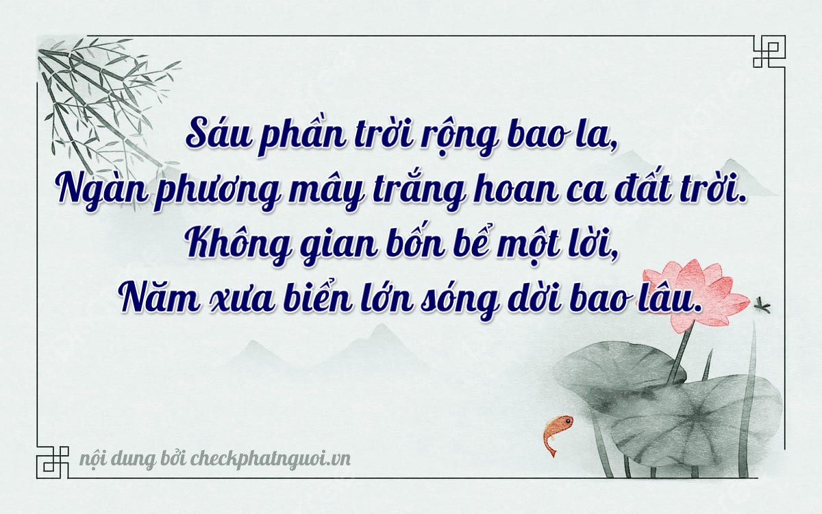 Bài thơ ý nghĩa cho <b>biển số 59N3-60495</b> tại website checkphatnguoi.vn